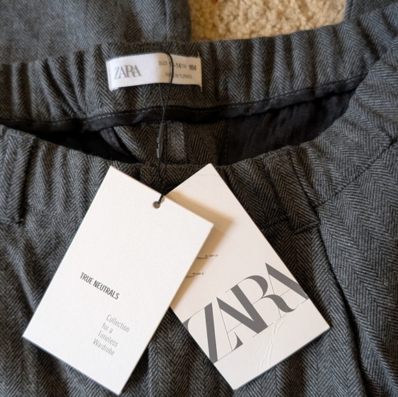 New With Tags Zara Gray Pull On Formal Dress Pants Size 13-14 Boys - Picture 2 of 7